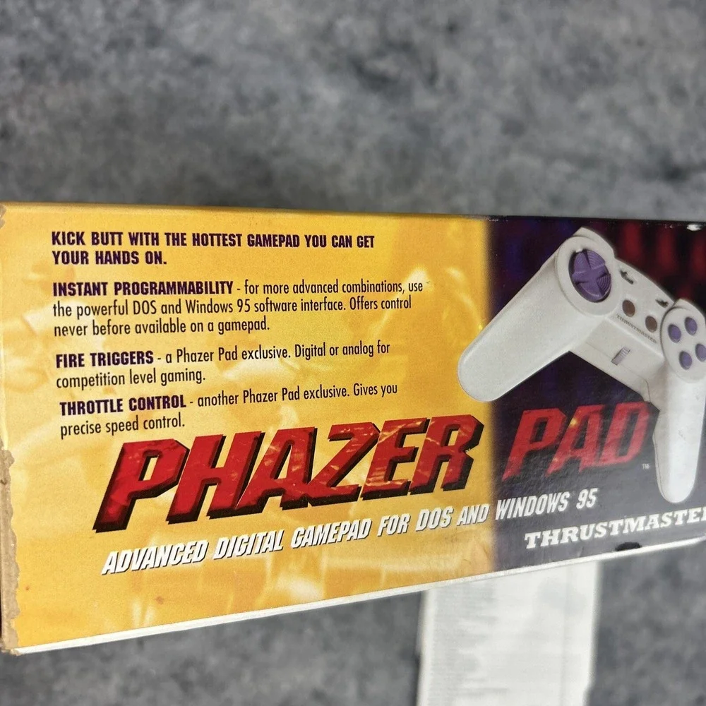 Vintage Thrustmaster Phazer Pad Video Game Controller PC For Dos‎ & Windows 95